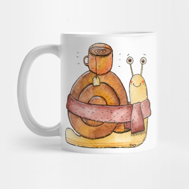 Cozy Snail Tea by Tania Tania